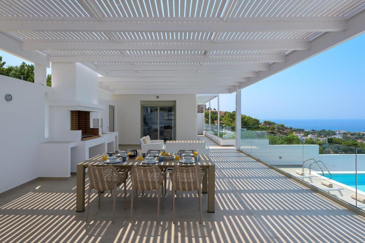 Villa Allegra with pool in Pefkos, Lindos area Pefki Exterior foto